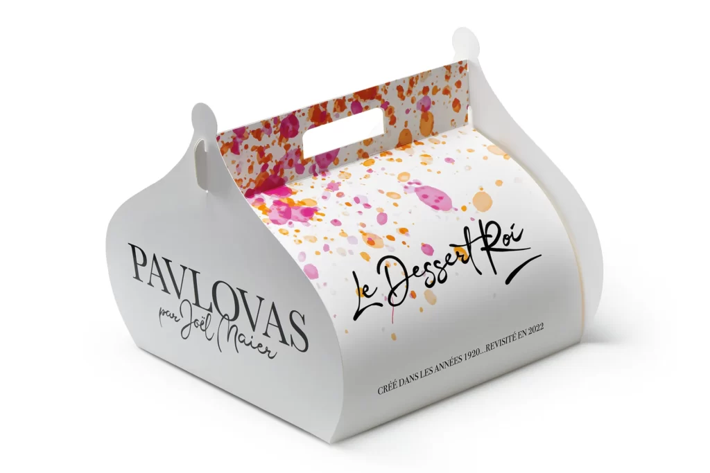 Packaging pour transporter pavlovas Joel Maier