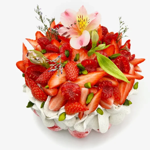Pavlova Vanille – Praliné Pistaches – Fraise par Pavlovas Joël MAIER, photo N°3