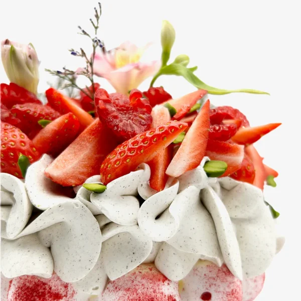Pavlova Vanille – Praliné Pistaches – Fraise par Pavlovas Joël MAIER, photo N°4